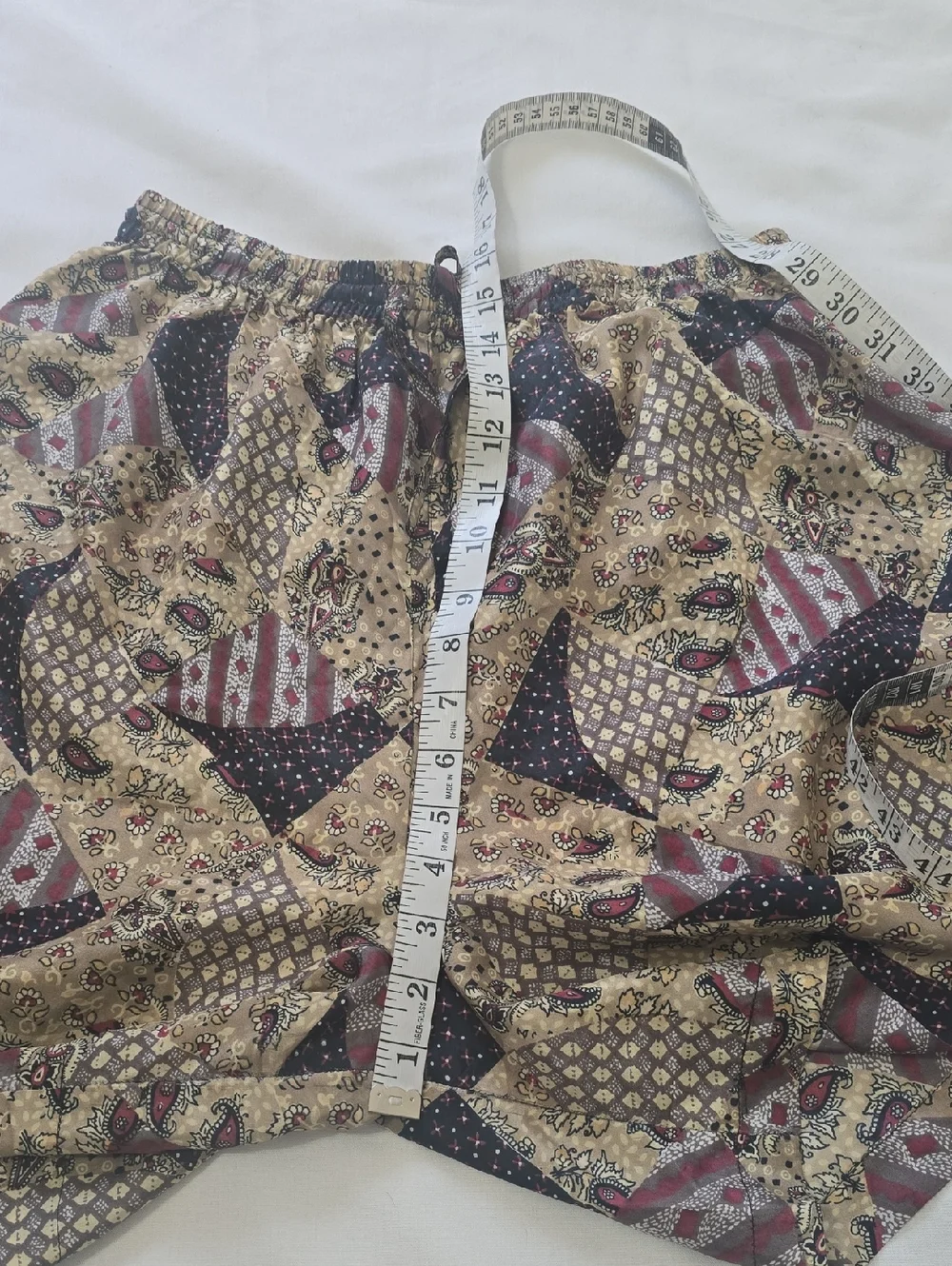 Robert‎ Stock Silk Patchwork Print Elastic Waist Shorts Underware M